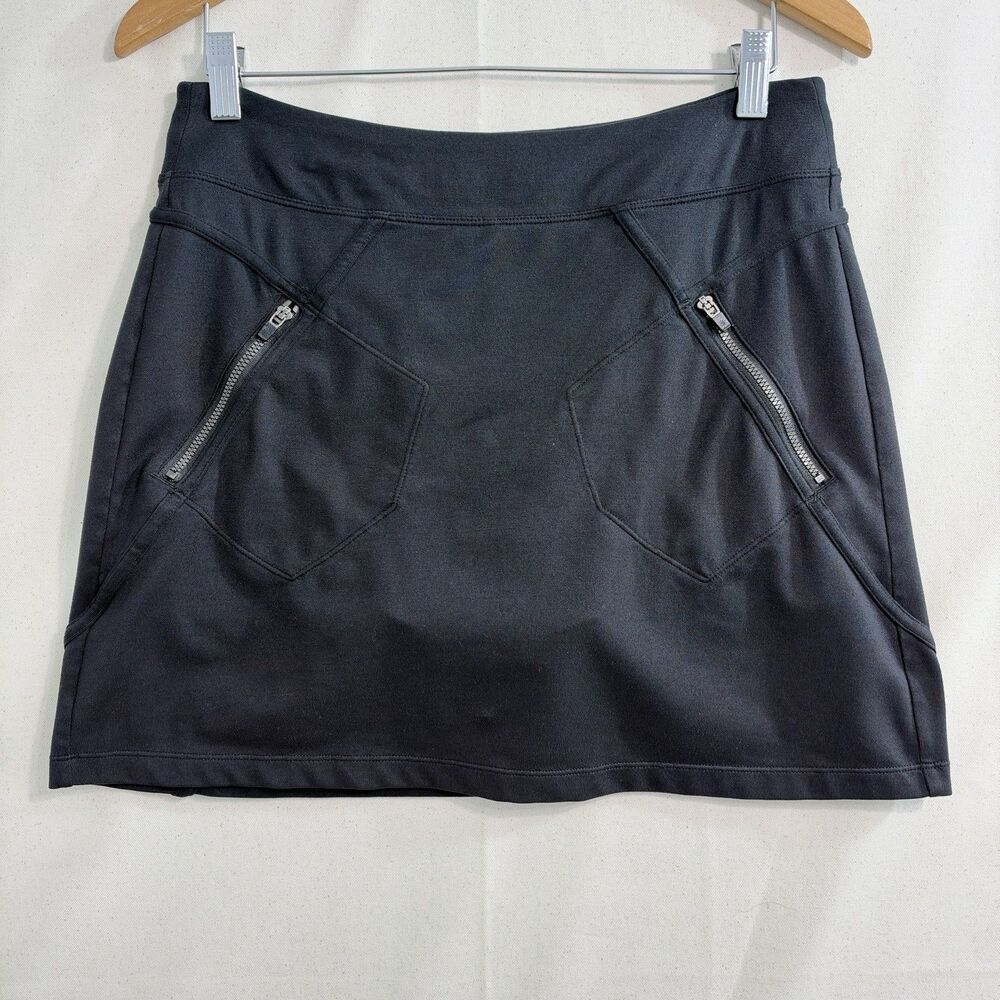 Athleta Trailside Skort Womens Small Black Zip Pockets Athletic Hiking Skirt